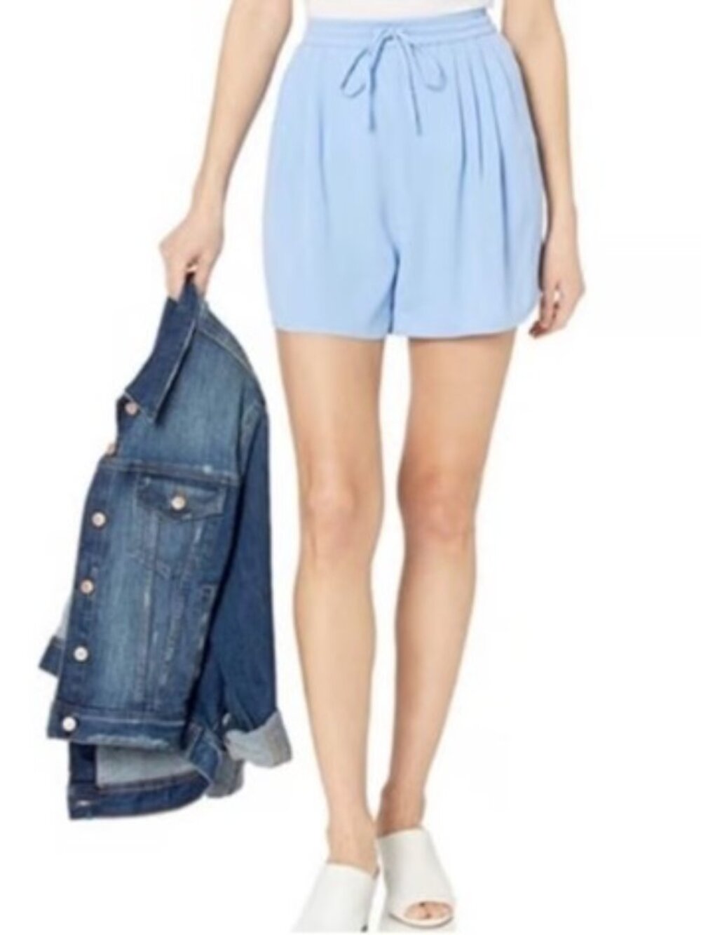 j.crew mercantile women's pull on shorts in periwinkle blue